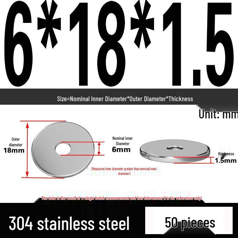 Thickened 304 Stainless Steel Flat Washer Spacer (M2-M36)