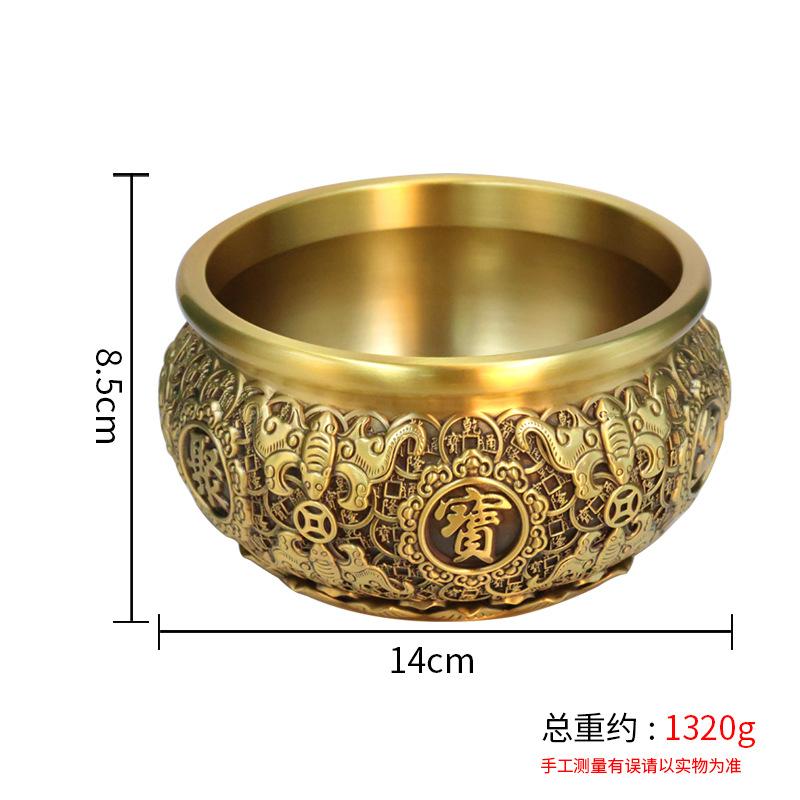 Eight Blessings Copper Golden Toad Treasure Bowl Home Office Craft Ornament Wholesale One Piece Dropshipp