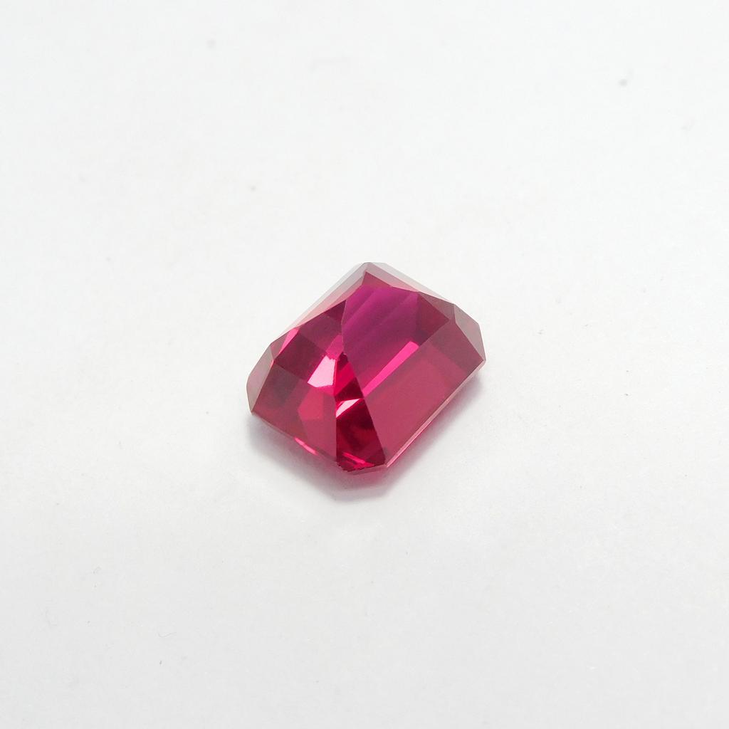 Beautiful CERTIFIED 5.45 Ct Natural Emerald Cut Red Ruby Enhanced Loose Gemstone P-4707-Ra