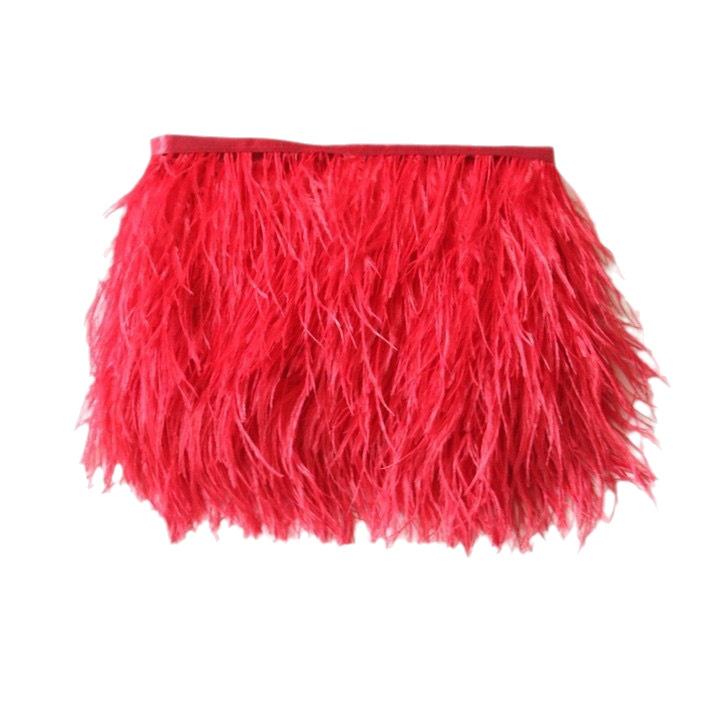 8-10 Ostrich Feather Cloth Edge Colorful Ostrich Hair Dress Performance Accessories Diy Decorative Material Feather Cloth Edge