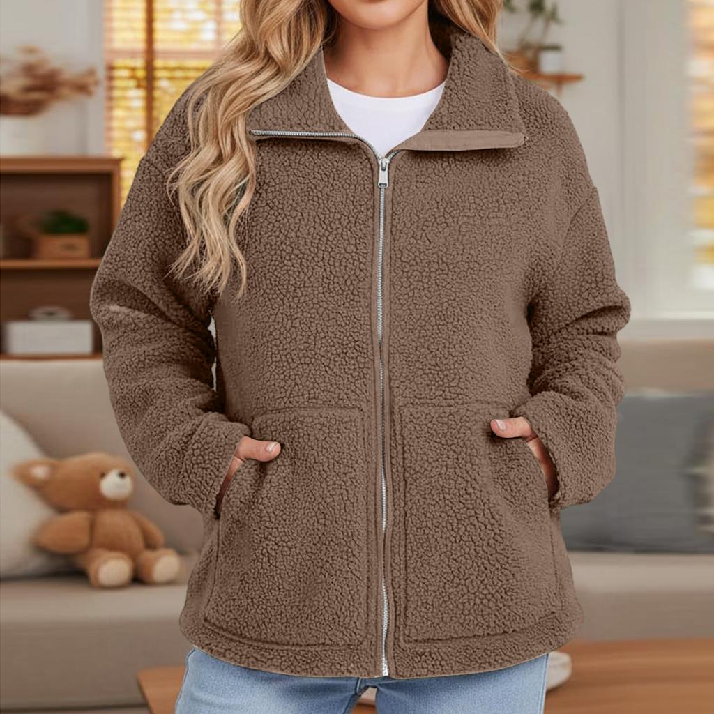 Damska gładka luźna bluza z kapturem z jedną kieszenią casual