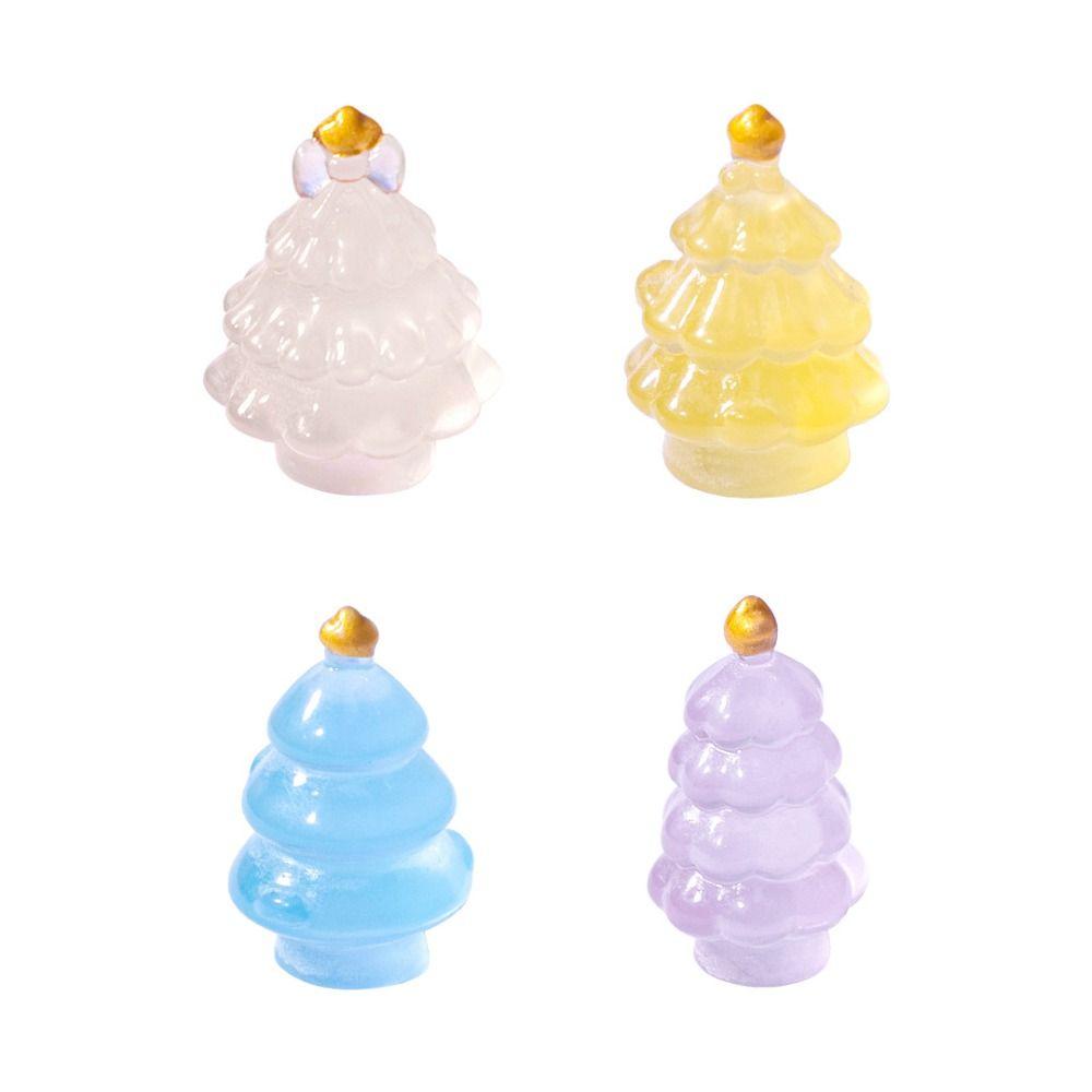 10pcs Cute Mini  Christmas Tree Statue Merry Christmas Decoration  Home Office Desk Decor