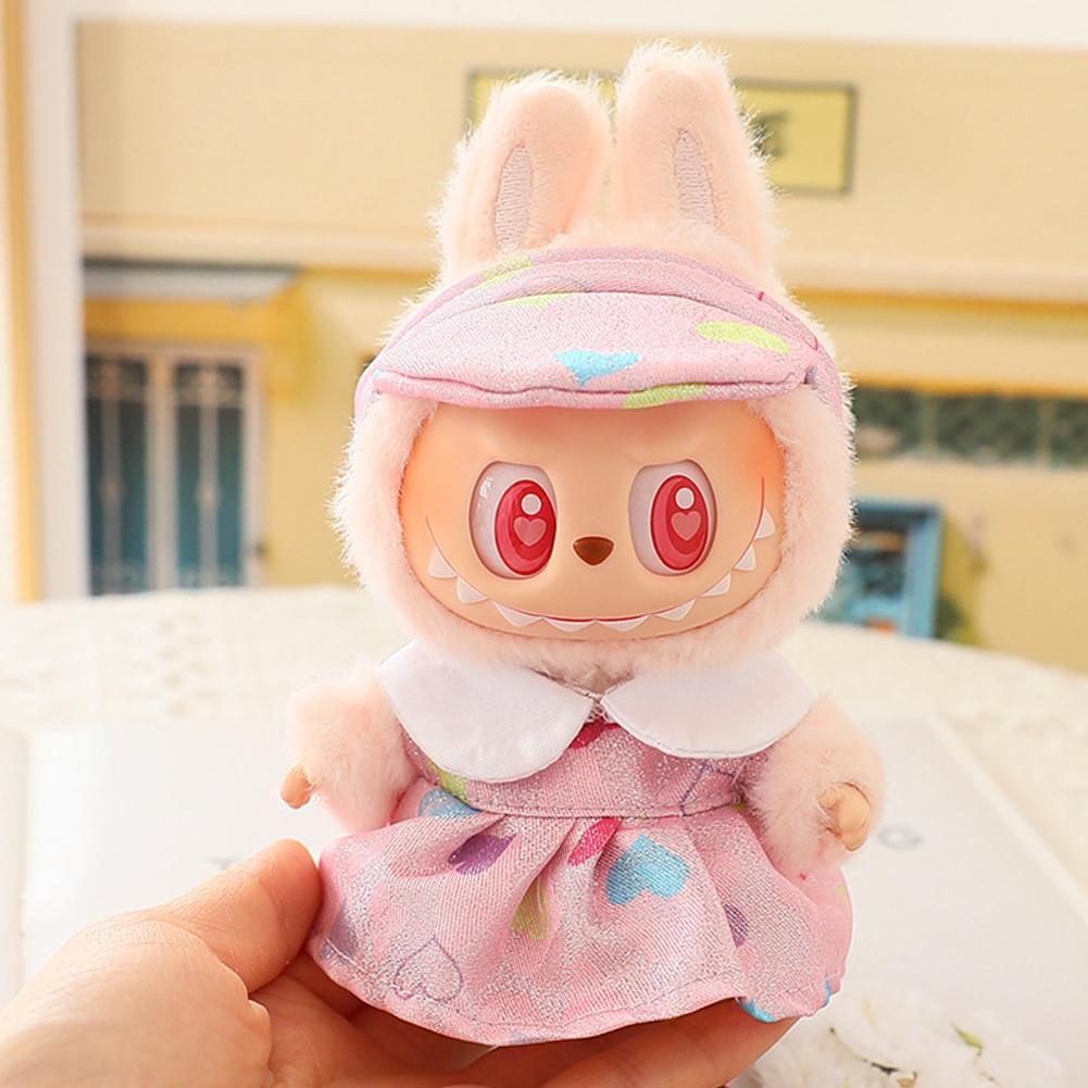 For 17cm Labubu Doll Clothes Fashion Dress Doll Clothes Color Match Hoodies Dolls Accessories Cute Decoration Little Clothes
