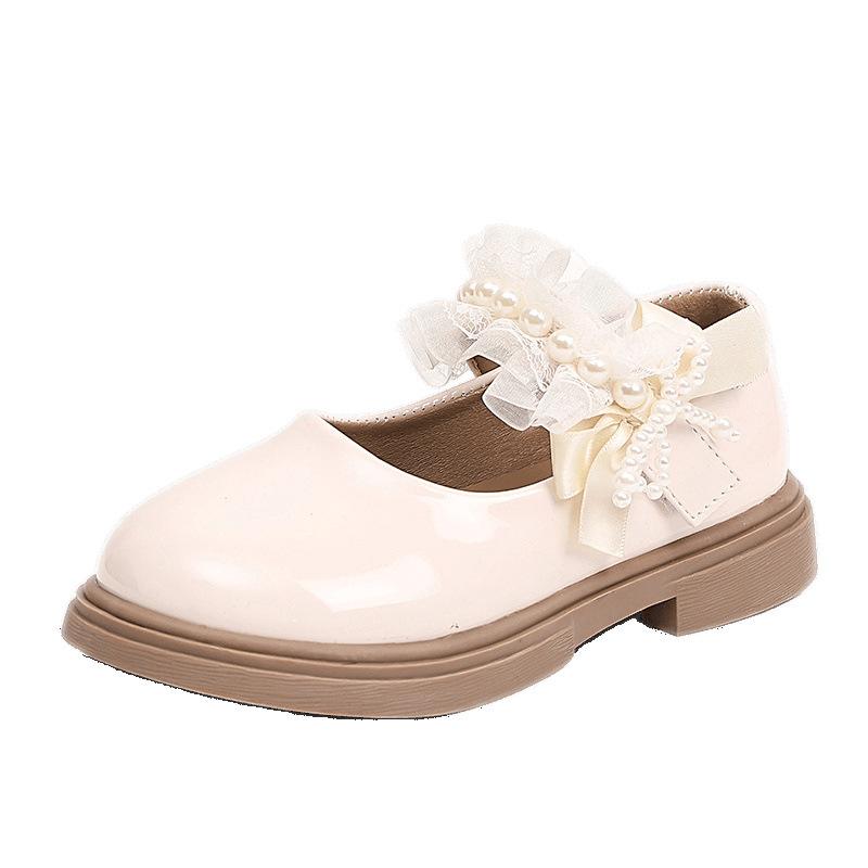 Girls Princess Shoes Children's Summer Small Leather Shoes Pearl Mary Jane Spring and Autumn Shoes 2025 New Single Shoes Fashion