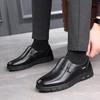 2024 Winter Leather Casual Shoes for Men Loafers Luxury Brand Comfortable Warm Plush Moccasins Men's Dress Shoes Plus Size 38-46