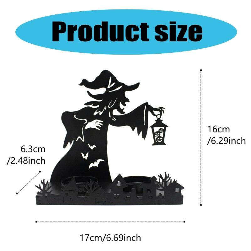 Witches Shape Iron Candle Holder,Witches Lamp Candle Stand for Halloween Party and Haunteds House Display