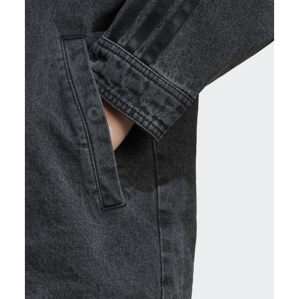 adidas Originals Denim Shirt Jacket Comfortable Fashion Versatile Casual Jacket Women Jackets Black JY8882