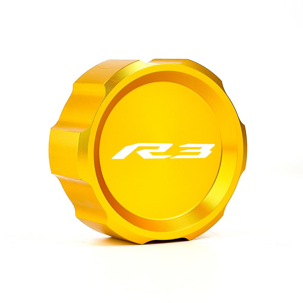 Motorcycle CNC Aluminum Rear Brake Fluid Tank Reservoir Cap Oil Tank Cover for Yamaha YZF R3 2015 -