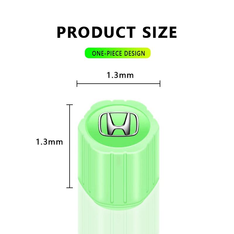Luminous Car Tire Valve Caps Fluorescent Motorcycle Wheel Tyre for Honda Accord CRV Fit Jazz Odyssey Civic Vezel Pilot HRV Styling Insight