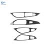 For Seat Leon 2013 2014 2015 2016 2017 2018   Soft Carbon Fiber Car Interior Door Window Lift Panel Button Frame Trim