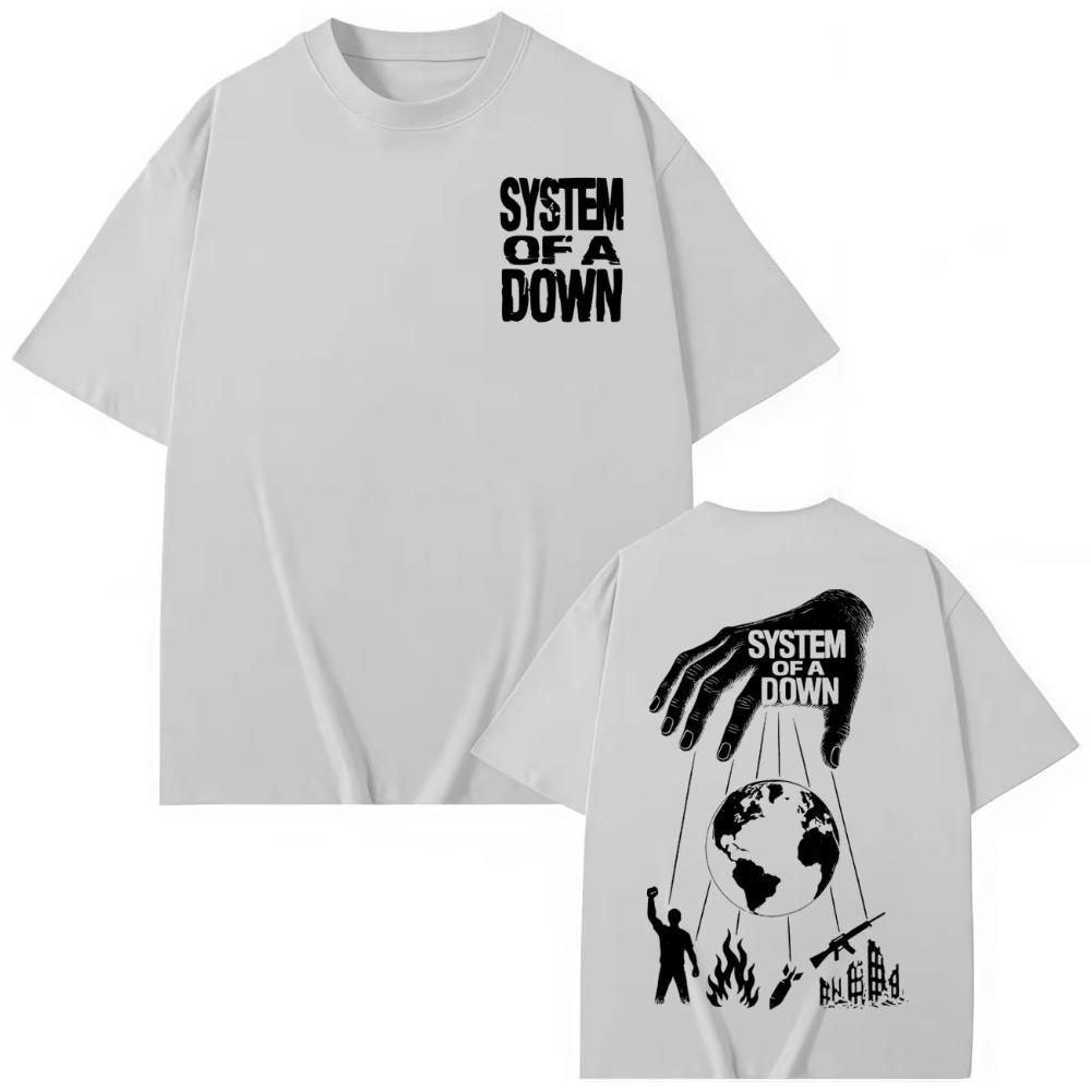 

System of A Down Double Sided Printed T Shirts Men Women Clothing Rock Fashion Tshirts High Quality Cotton Short Sleeve Tshirt M