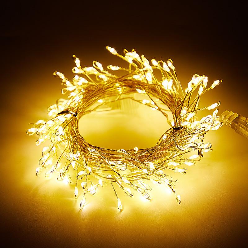 Remote Control Super Bright Copper Wire Firecracker String Lights for Christmas Decorations