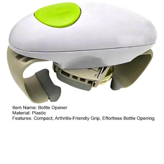 Electric Jar Opener with Dual Handles One-Button Automatic Lid Remover for Stubborn Glass Jars Fits 30-88mm Lids Essential Kitchen Gadget for