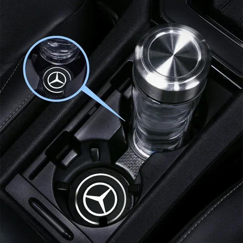 2Pcs PVC Water Cup Mat Car Coaster Anti Slip Pad Accessories For Mercedes Benz AMG GLE GLS CLS GLC CLA GLA GLK ML C197 R231 W167