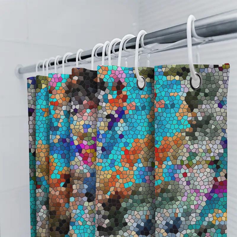 Luxurious Floral Shower Curtain Set Modern Waterproof Printed Black Gold Bathroom Decor for Home, Hotel or Gift