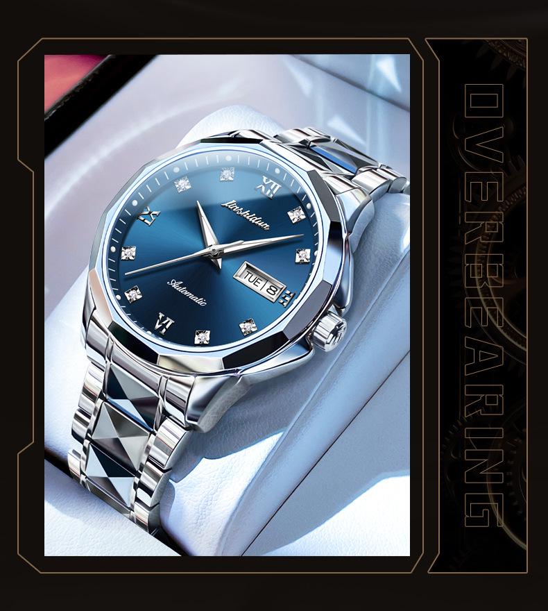 Jinshidun Men's Tungsten Steel Automatic Waterproof Mechanical Watch