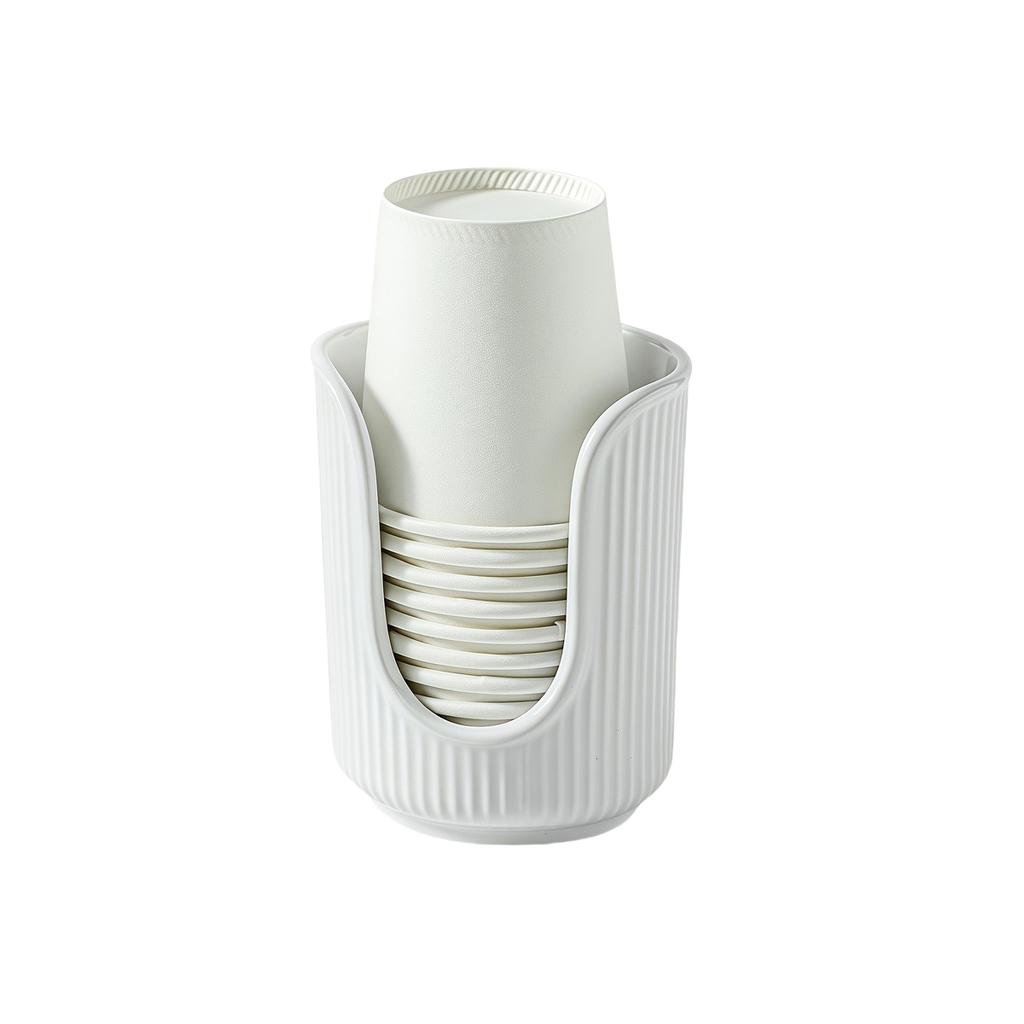1pcs Disposable Cup Dispenser Rack Storage Holder Plastic Shelf for Water Tea Mugs Display Stand Household Organization Supplies