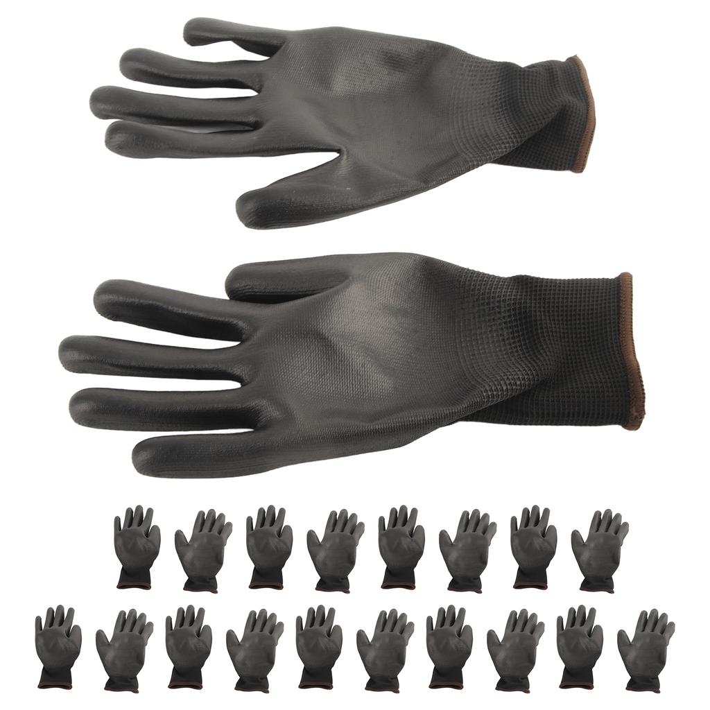 10 Pairs Work Gloves PU Coated Anti Static Safety Working Accessory Tool Set Kit 9L