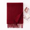 Autumn and Winter New Solid Color Scarf for Women Versatile Neck Scarf Thickened Warm Shawl Simple Tassel