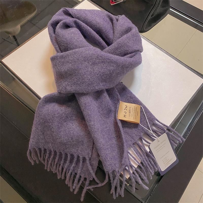 Solid Color Scarf for Women in Winter New Style Unisex High End and Versatile Gift