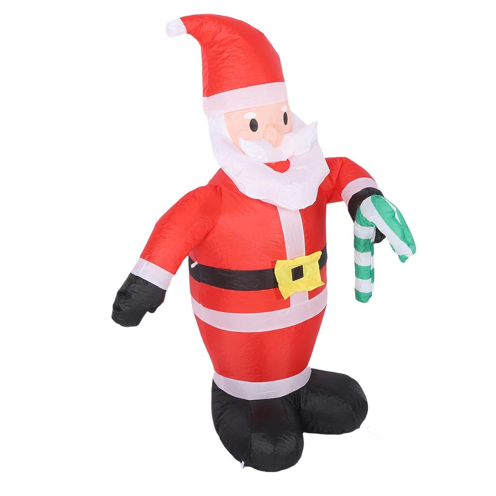 3.9FT Inflatable Father Xmas with Candy Cane Water Proof 190T Polyester LED Lighted Blow Up Xmas Yard Decoration for