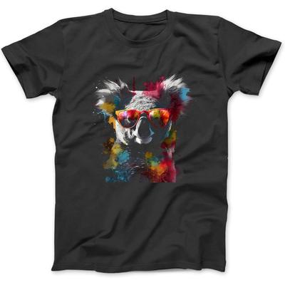 Koala Sunglasses Colourful Animal Art Zoo Koala T-Shirt Sweatshirt Hoodie for Men Women Kids Made In Canada Black
