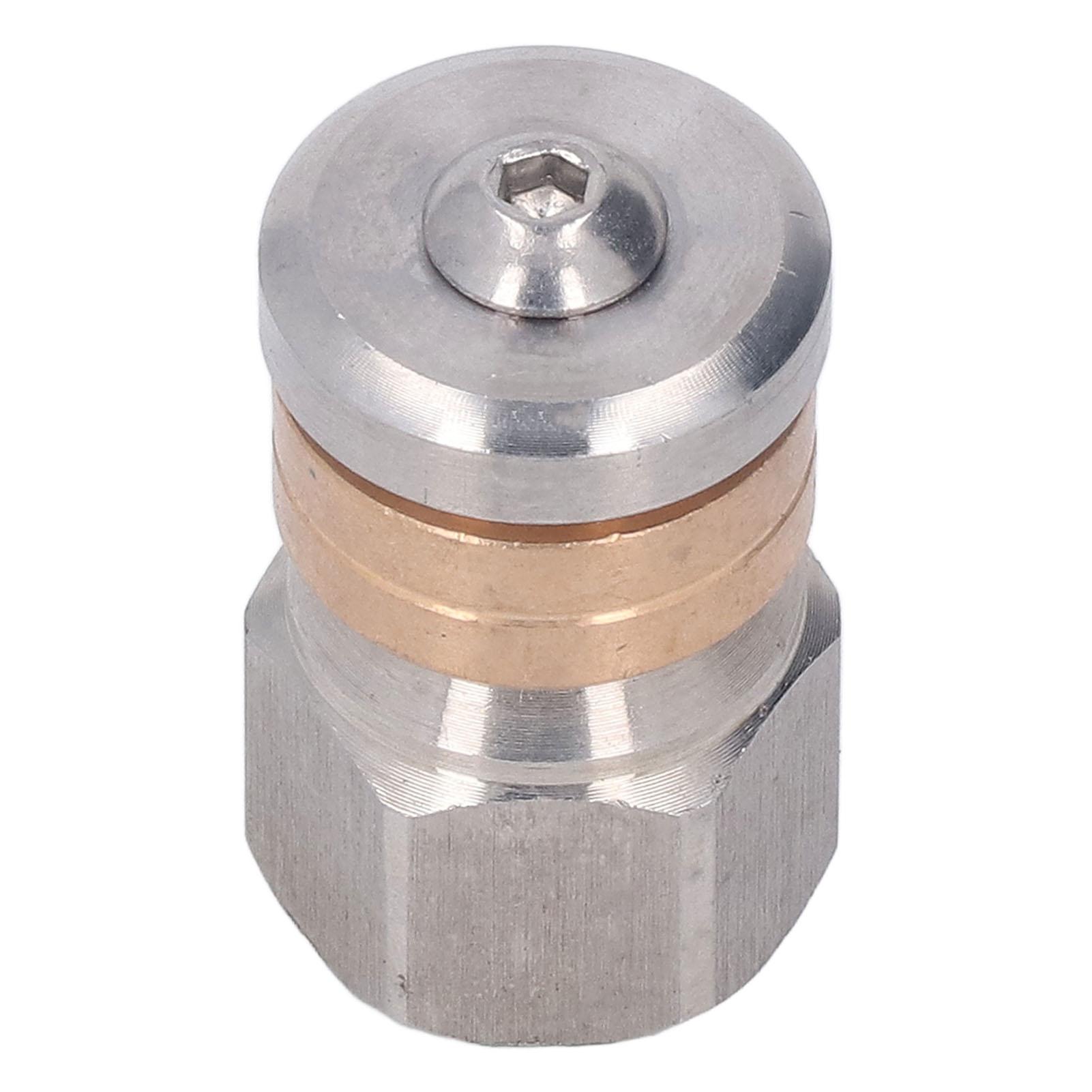 

Pressure Washer Nozzle Stainless Steel Brass Compact Mini Drain Sewer Nozzle for Hot and Cold Water 5000 PSI G3 8in