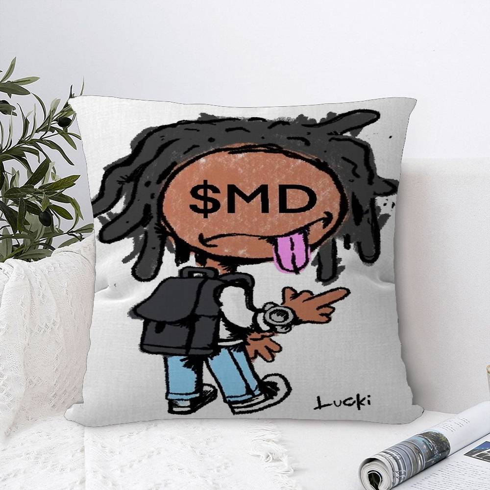 Rapper W-WAKE UP LUCKI 45*45cm Cushion Cover Pillow Cover Decor Pillowcase Home Pillowcase for Couch Pillow