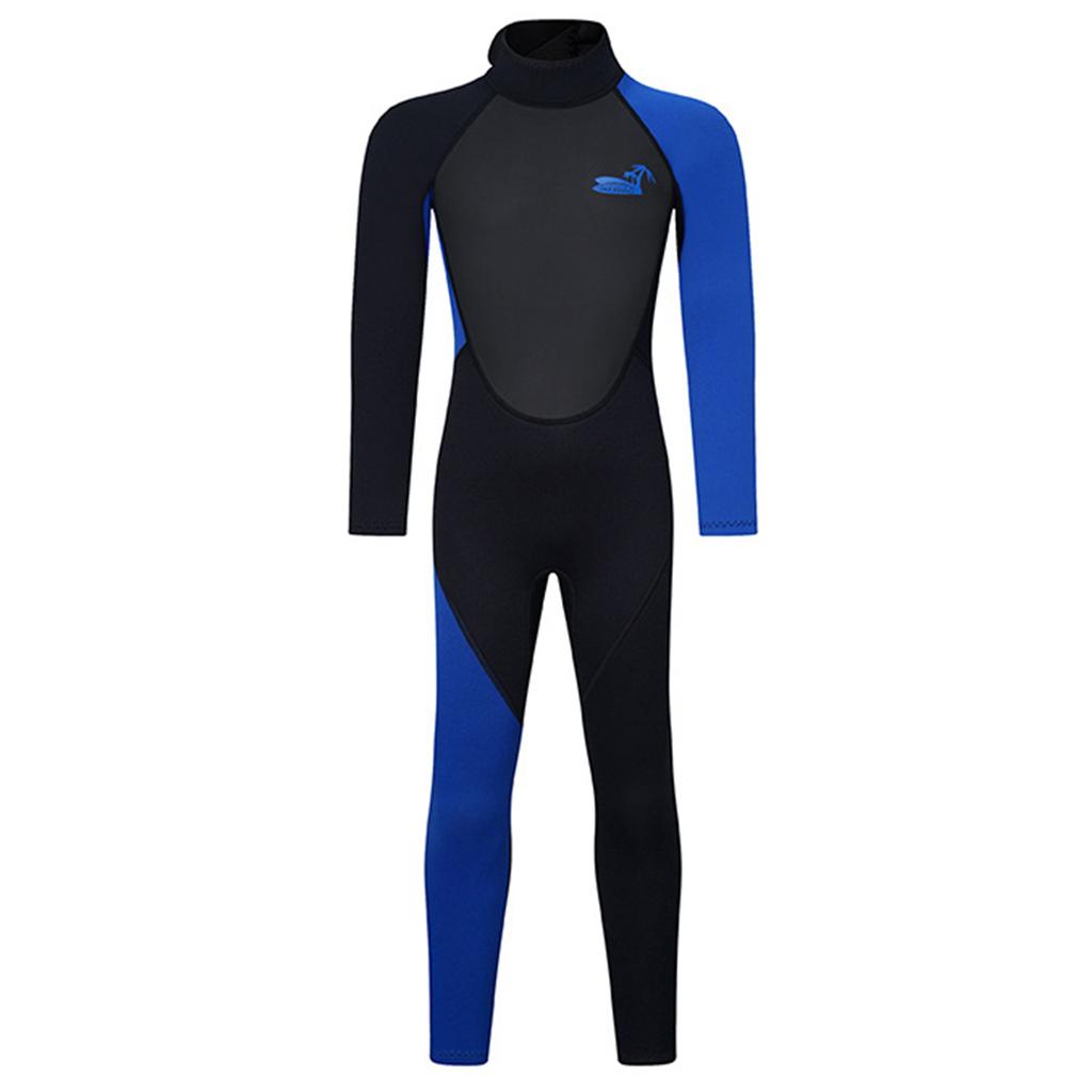 Unisex 3mm Neoprene Wetsuit Full Body Mock Neck Long Sleeve Back Zipper Color Block Swimwear
