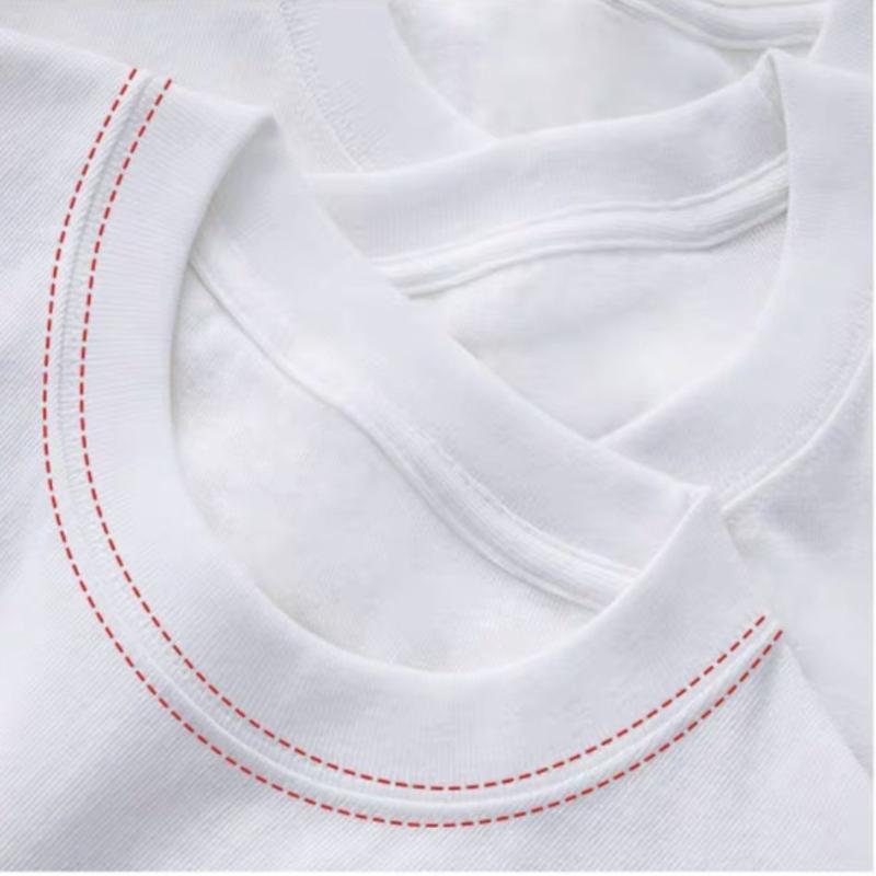 Men's Clothing T-Shirts Long Sleeve Autumn Round Neck Fashion New Comfortable Versatile Solid Color Black White