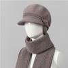 Wool Hat Women's Autumn and Winter Fleece Warm Hat, Ear Protection, Cold Protection, Thickened Knitted Hat