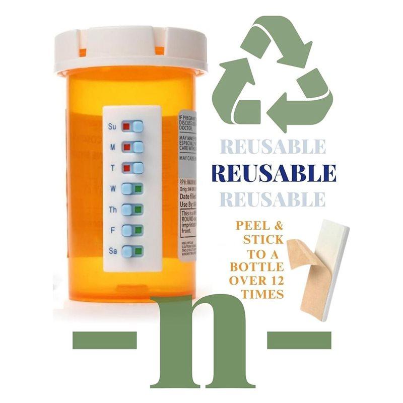 Fresh Anti-Slide Design, 2Pcs For Meds Bottles Pill Reminder, Reusable Medication Tracker, Arthritis-Friendly Pill Tracker