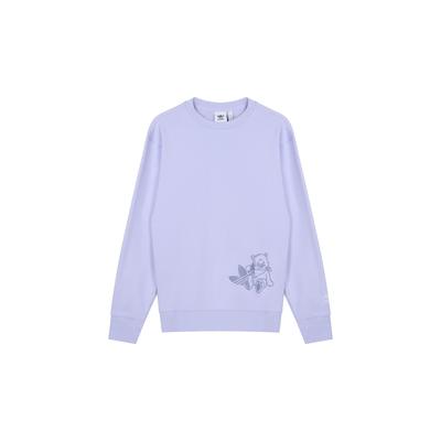 adidas Originals Trefoil Αρκουδάκι Εκτύπωση Αθλητικό Φούτερ με Στρογγυλή Λαιμόκοψη Ανδρικά Μπλούζες Ανοιχτό Μωβ HJ7824