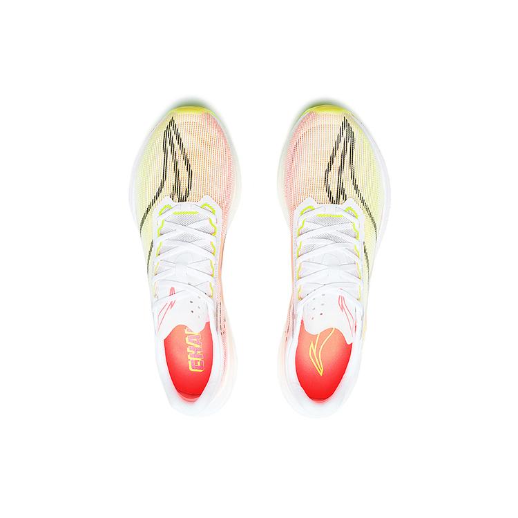 Li Ning Feidian 3 Challenger Tissu Antidérapant Et Respirant Bas Top Chaussures de Course Marathon Hommes Rose Blanc ARMT037-1