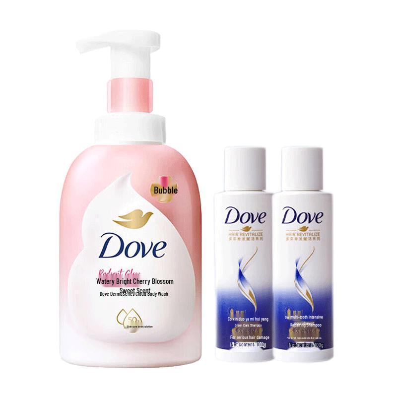 Dove Cherry Blossom Scented Shower Foam & Shampoo Set