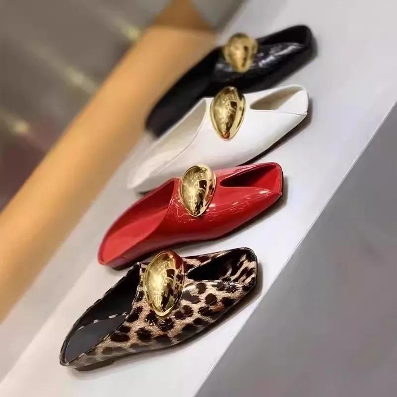 Women Summer Flats Slippers Leopard New Shoes Fashion Sandals 2025 Slingback Designer Woman Peep Toe Flip Flops Zapatillas Mujer