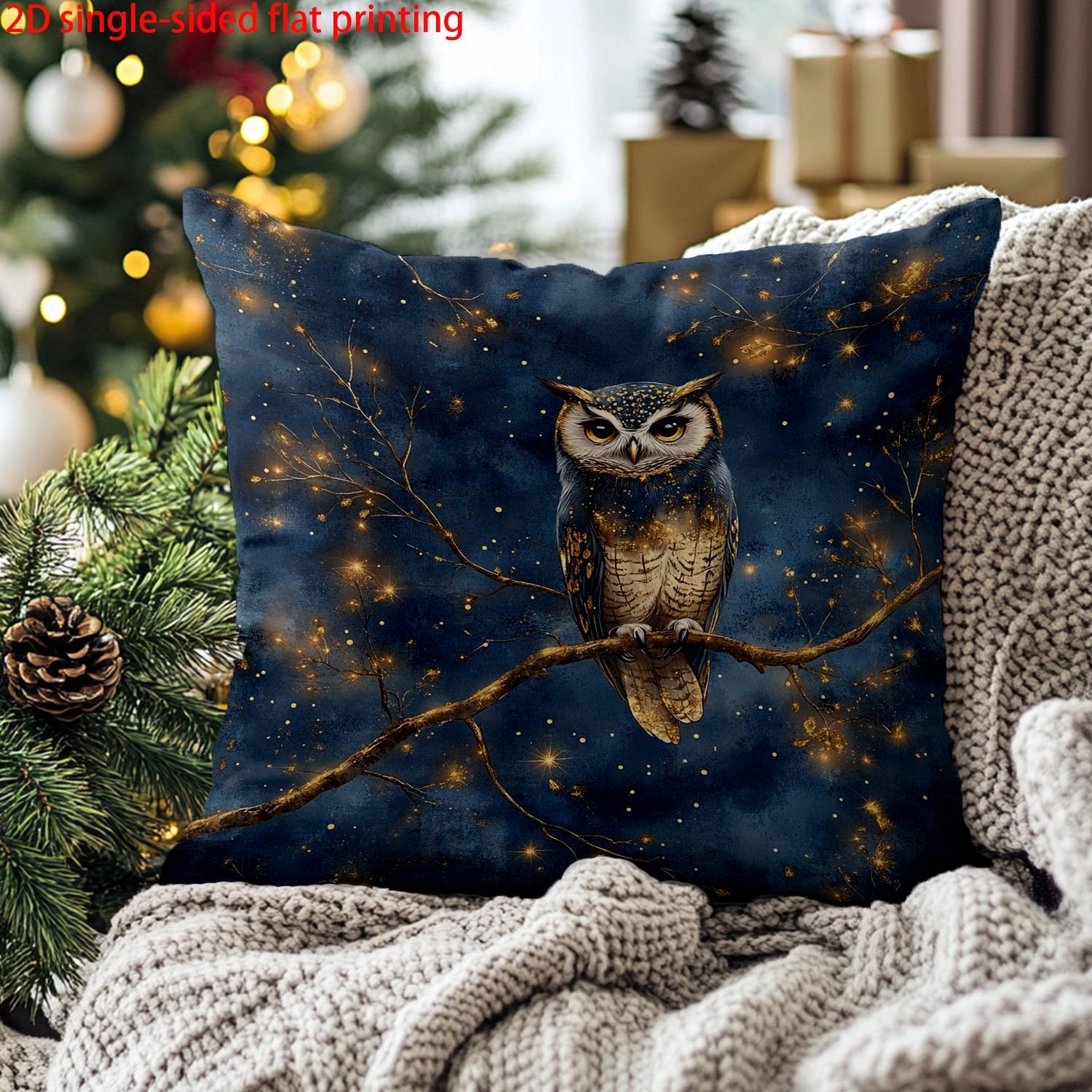 1 шт. Наволочка «Величественная сова и звездная ночь» 40x40cm/16x16inch