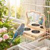 Detachable Cups Easy Installation Parrot Feeder Wood 1 Set
