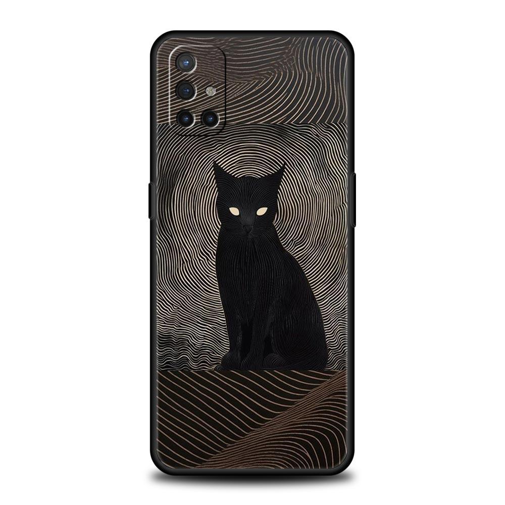 Phone Case For Oneplus 13R 13 12 10T 11 R10 Nord N100 N200 N10 9 9R CE 2 3 Z Pro Lite Soft TPU Cover Abstract Creative Cat Line