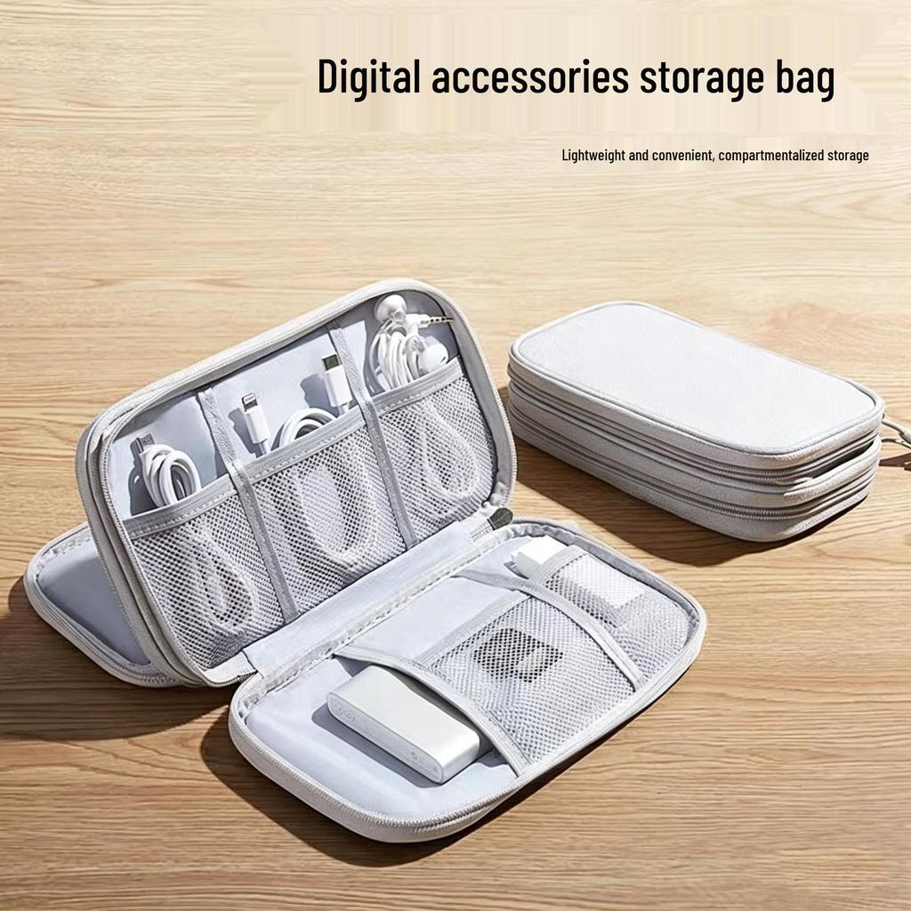 Portable Power Bank & Cable Storage Bag - Protective Travel Case for Mobile Devices & Hard Drives