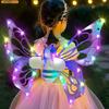 Aripi de Fluture Electrice Aripi de Spiriduș Mobile cu Lumină Aripi de Zână pentru Copii Ziua de Naștere Crăciun Cosplay Îmbrăcat Înger Fete Jucărie