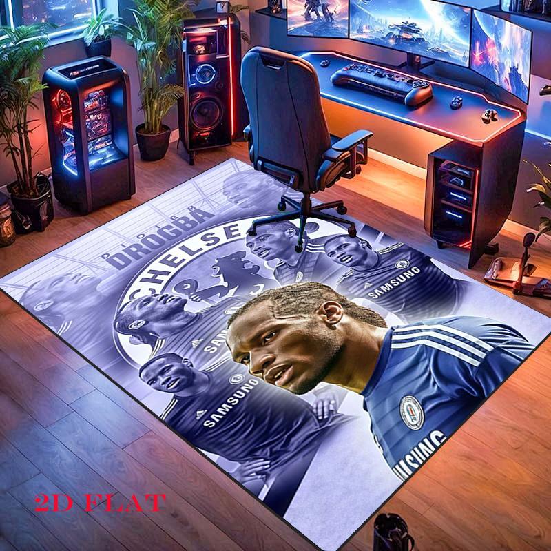 Chelsea FC Team Teppich für Wohnzimmer Schlafzimmer Zuhause Sofa Dekoration, Kinder Spiel rutschfeste Bodenmatte