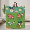 Tamagotchis Digital Pet  Blankets  Soft Warm Graphic Plush Throw Blanket  Airplane Travel Flannel Bedspread Bed Cover