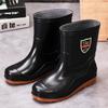 Rain Shoes Men's High Tube Non-slip Thickened Beef Tendon Velvet Cover Waterproof Rain Boots Rubber Boots