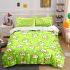 Cute Cat Faces and Flowers Print Bedding Duvet Cover Set Duvet Cover Pillowcases (1*Duvet Cover 2*Pillowcases, Without Duvet Insert)