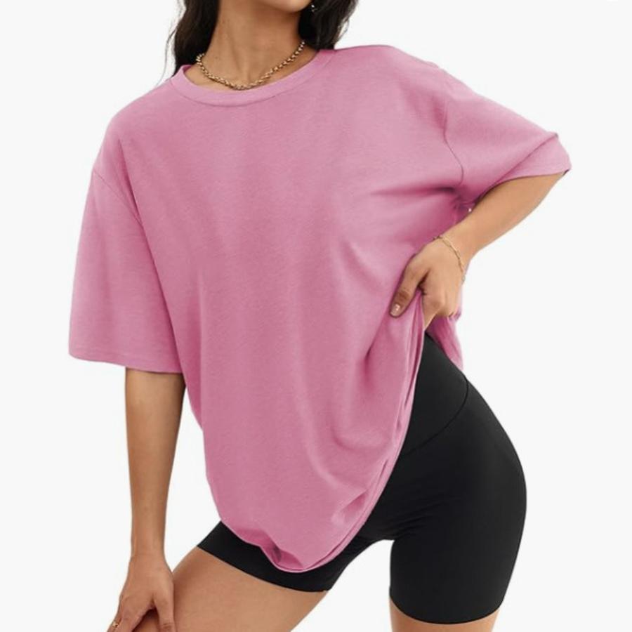 Women's T-Shirt Oversized Relaxed Fit Raglan Sleeve Crew Neck Short Sleeve Top