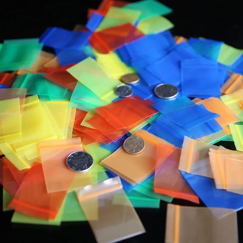 100-1000pcs Colorful Buttons Coins Small Accessories Retail Accessories Storage Packaging Plastic Bags Mini Self Sealing Bags