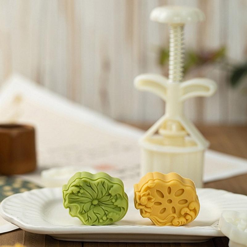 Cake Molds Dessert Press Tool Lotuses Root/Leaf Shape 50g Pastry Tool ABS Texture Pastry Moulds Baking Supplies for Cake
