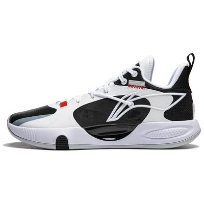 Comfortable Trendy Non-Slip Wear-Resistant Shock Absorbing Low-Top Basketball Shoes Men Sneakers White Black ABPU053-1
