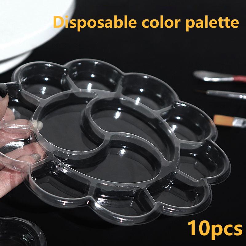 10 Pcs Disposable Gouache Oil Painting Palette Plum Blossom Shape Painting Art Palette Washable Watercolor Paint Palette